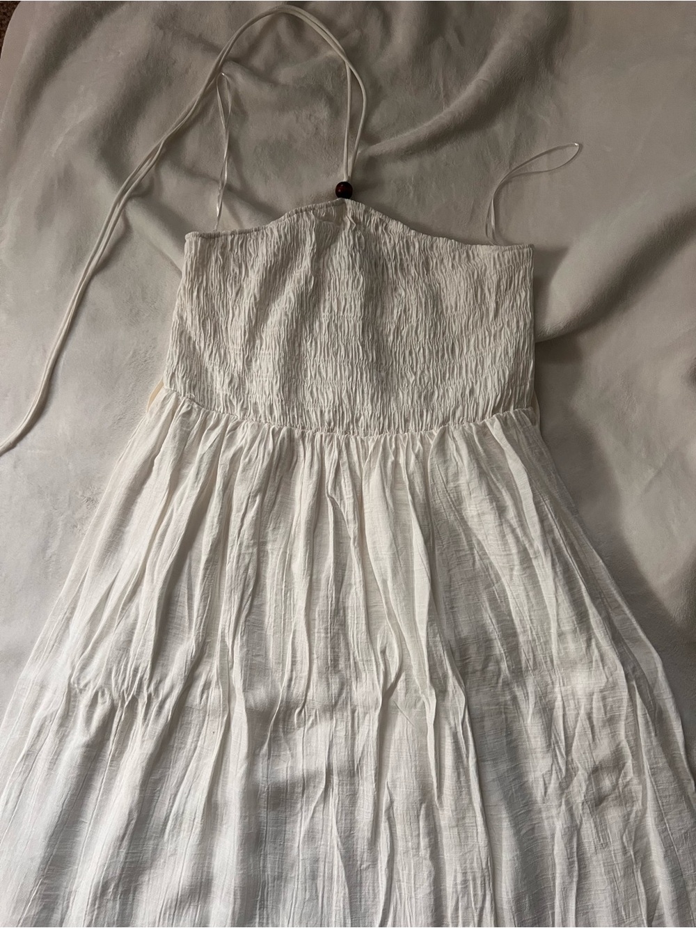 Zara Women’s White Smocked Halter Sundress